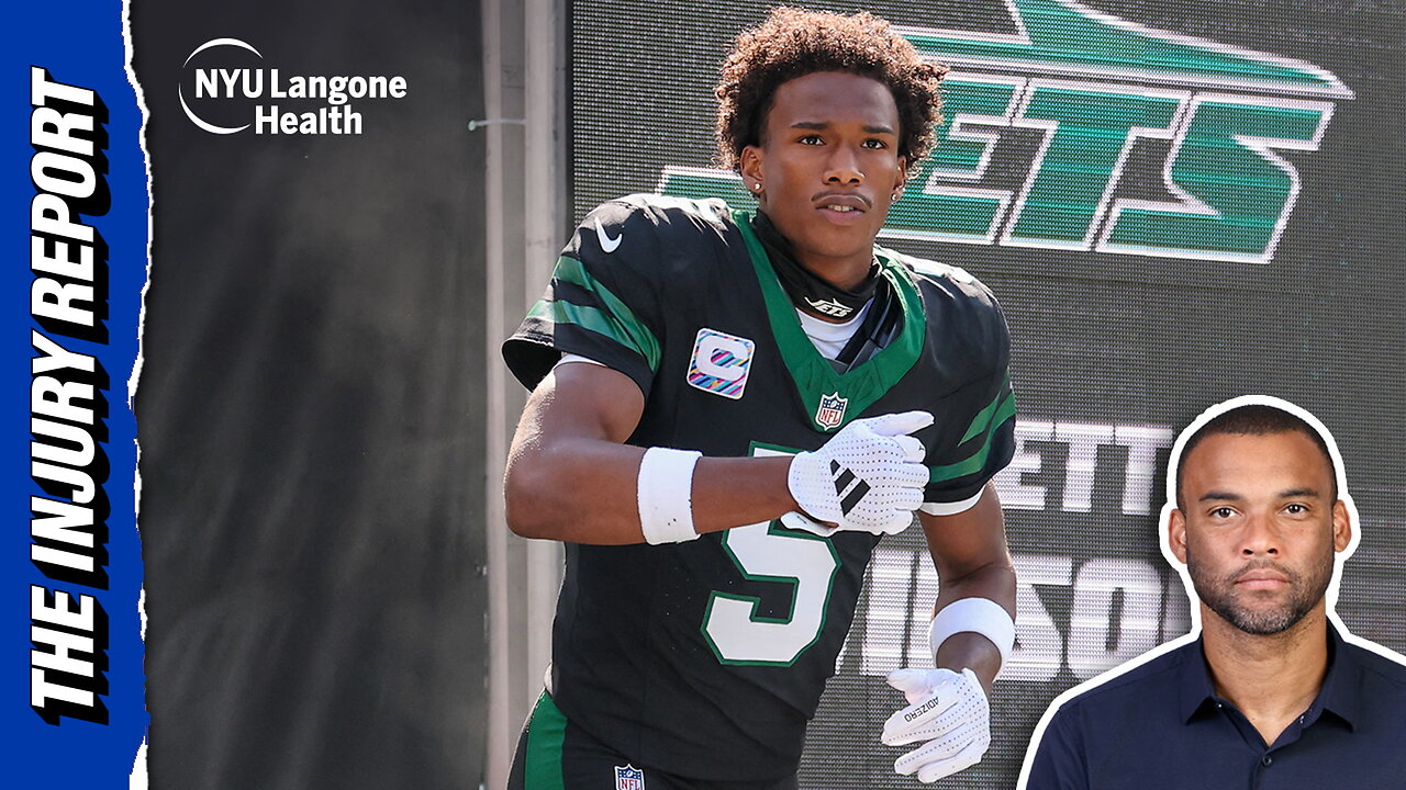 Jets' Garrett Wilson recovering from hyperextended knee | The Injury Report