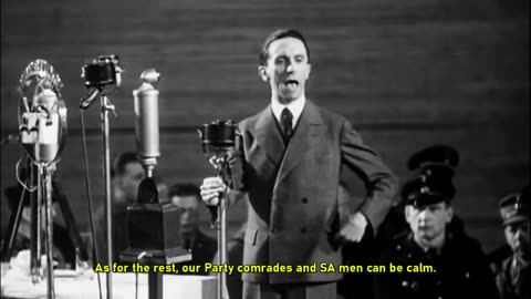 Joseph Goebbels warning to the Jewish community (1933 Germany)