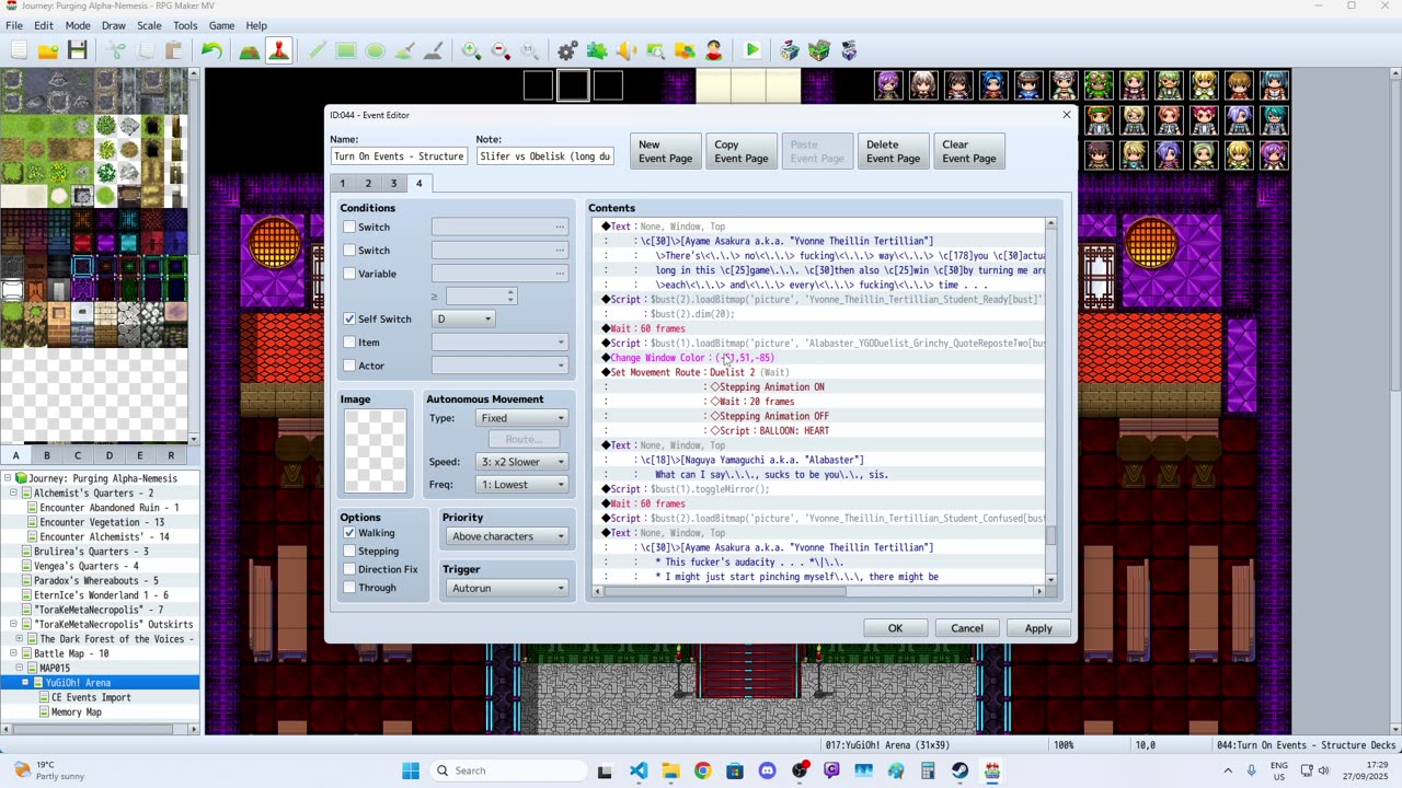 RPG Maker MV - Trying to finalise a Yu-Gi-Oh! episode. RMMV code and scripts. - Episode is finished