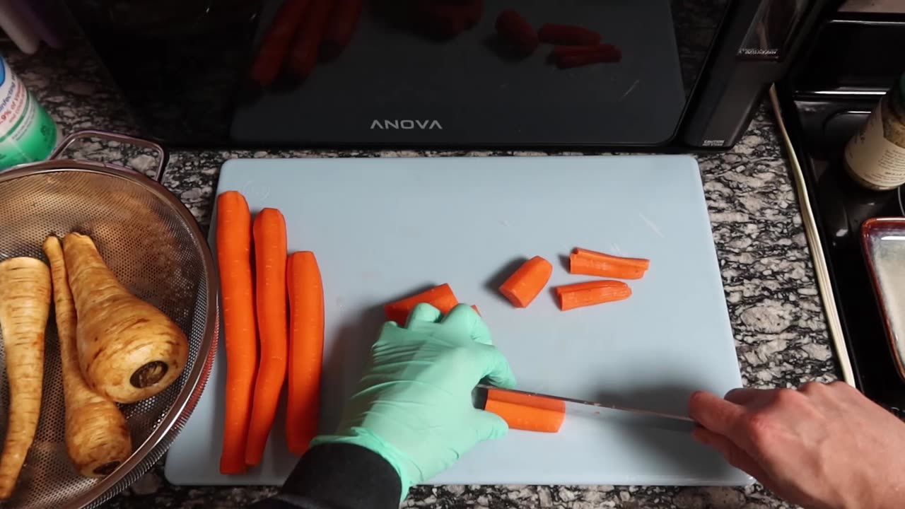 Artichoke Fondue with Sous Vide Carrots and Parsnips