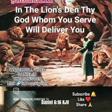 The Lion's Den Thy God Whom You Serve Will Deliver You. #lion #faith #viralshort #jesus #616 #kj