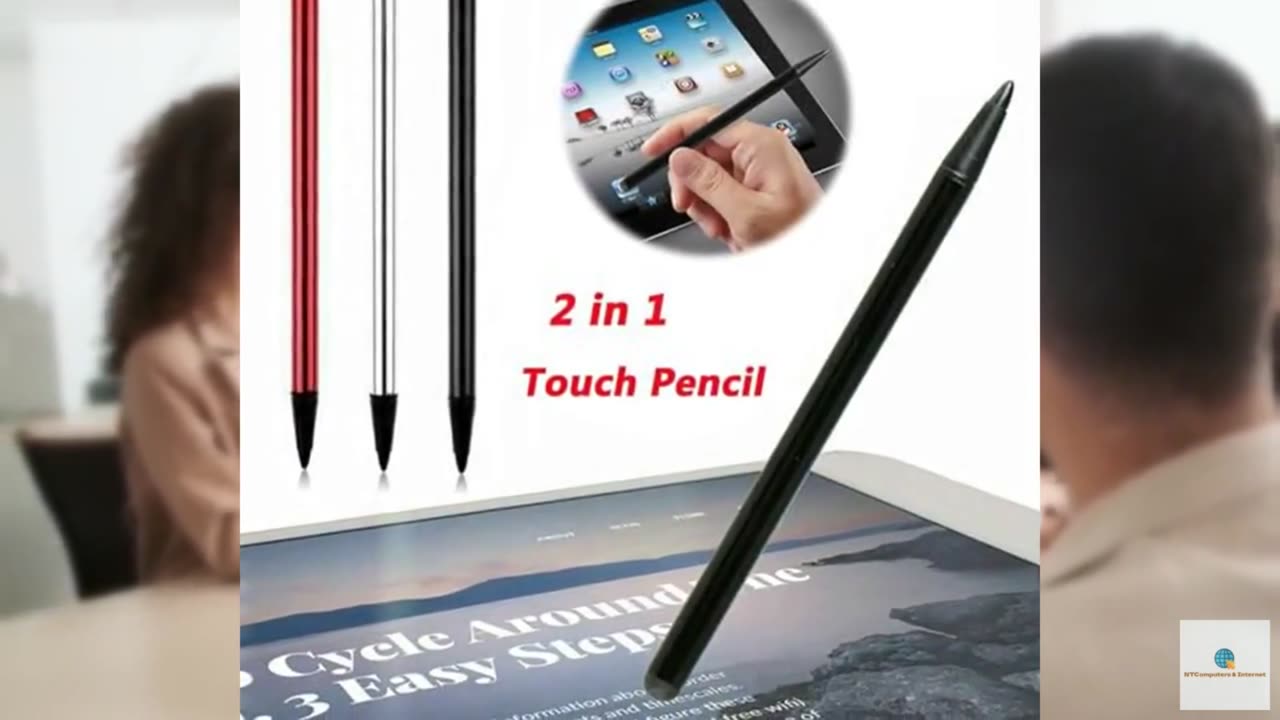 2pcs Black Stylus Pens for Universal Touch Screen Devices - Compatible with iPad