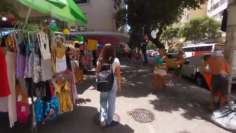 LIVING IN RIO - SILENT LONG WALK IN MAIN STREET COPACABANA 'FEELING' THE VIBE...