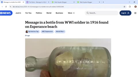 ABC sends an SOS to the world in a coded article about a message in a bottle