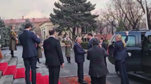 VP Vance is greeted by Armenian Prime Minister Nikol Pashinyan at the Presidential Palace in Yerevan