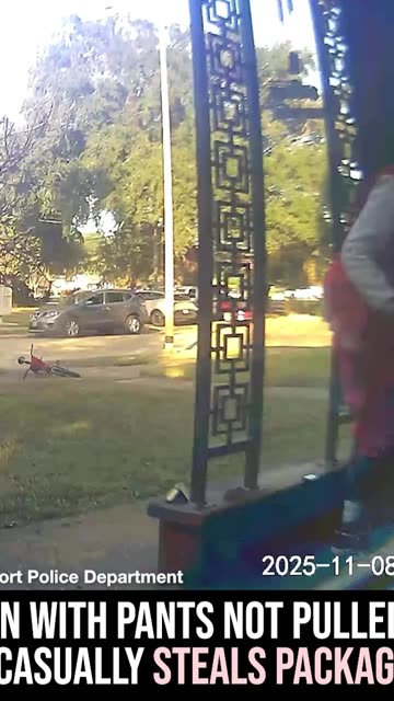 Man with Pants Not Pulled Up Casually Steals Package