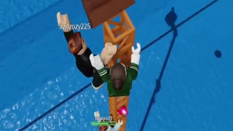 We go up, I throw bananas down and everyone falls)) #roblox #gaming #banana #falls #funny #comedy