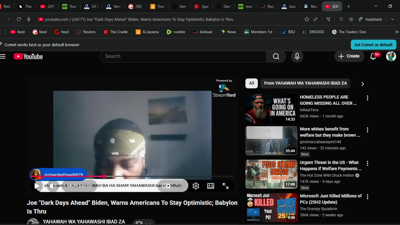 RE_Joe Dark Days Ahead Biden, Warns Americans To Stay Optimistic Babylon Is Thru