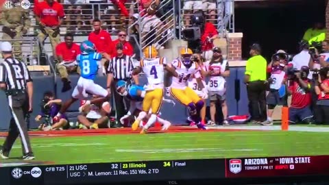 LSU WR #4 Nic Anderson w/circus catch. TD🏈 