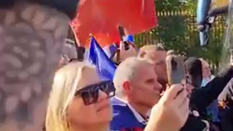 French patriots flood the streets of Paris and tear up the EU flag.