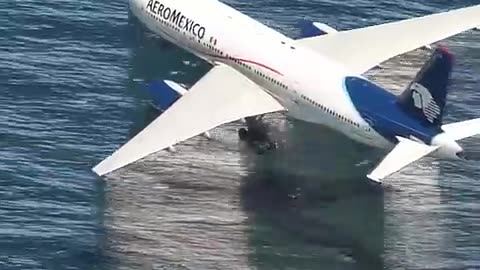 A rare incident of an Air Plane landing at sea 🫢