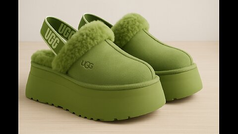 Matcha Ugg slippers Platform 3D View