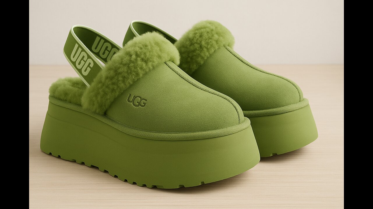 Matcha Ugg slippers Platform 3D View