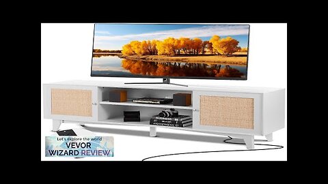 VEVOR Rattan TV Stand for 75in TV Boho TV Stand with Rattan Review