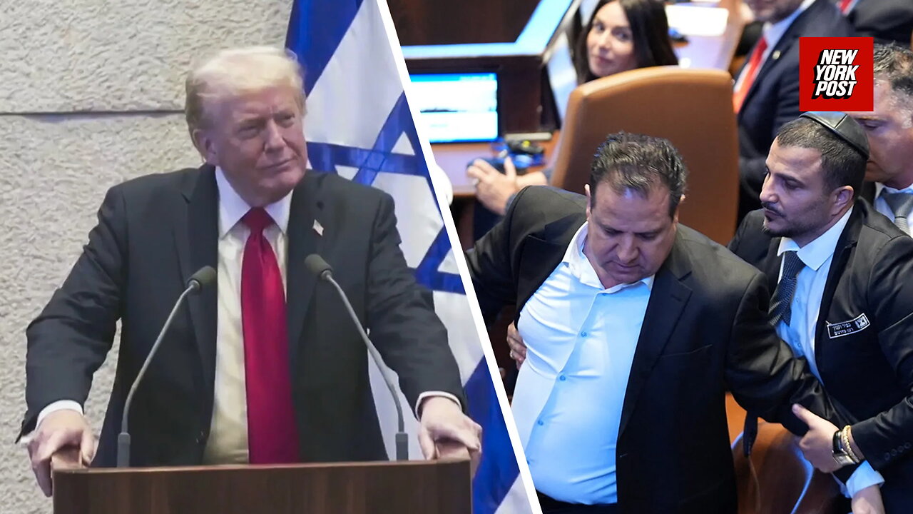 Israeli lawmaker ejected after interrupting Trump's address to parliament