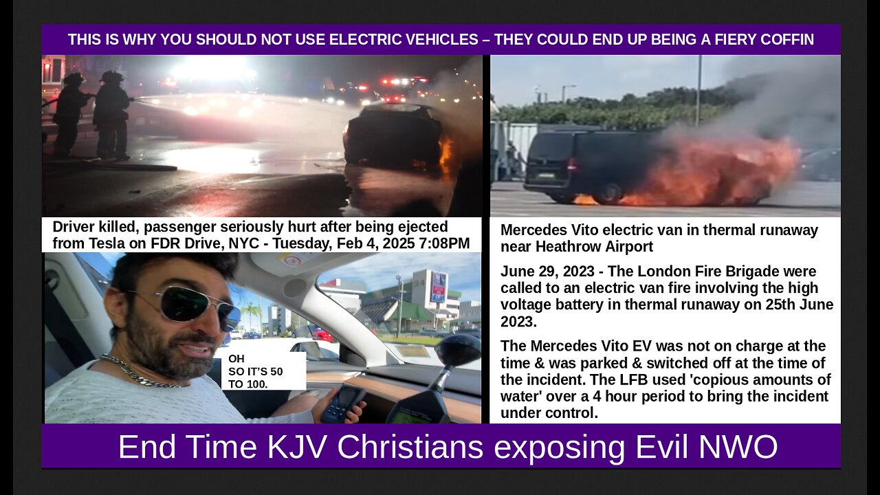 THIS IS WHY YOU SHOULD NOT USE ELECTRIC VEHICLES – THEY COULD END UP BEING A FIERY COFFIN