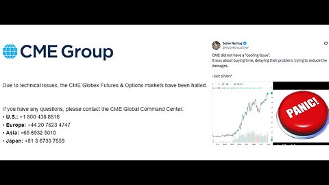 CME halts trading globally on Thursday evening into Friday for 11-hours due to "cooling issues" as Silver closes at $56.43oz high.