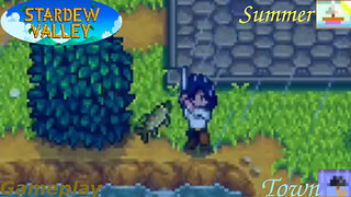 Stardew Valley - Fishing In The Town [Summer Season] - Gameplay #4 (Rain Fishing)