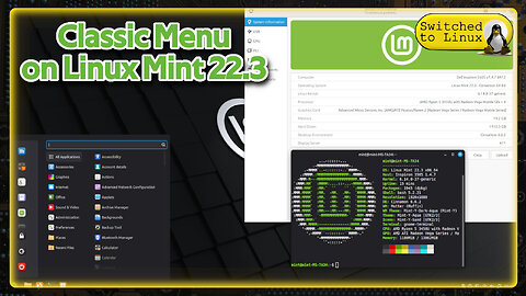 Classic Menu in Linux Mint 22.3