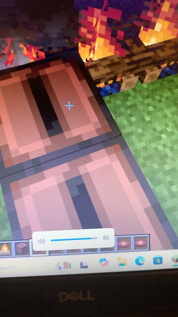 I built a campfire and listen to some chill music in Minecraft