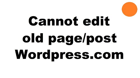 Cannot edit page or blog on Wordpress.com - tip