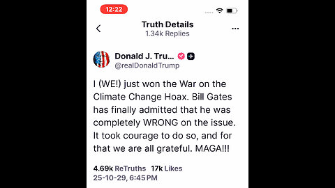 Donald J. Trump @realDonald Trump I (WE!) just won the War on the Climate Change Hoax.