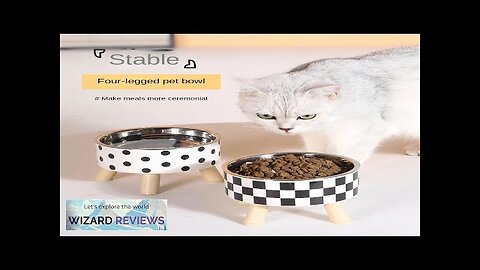 Elevated Cats Feeder Bowl Anti-choking Raised Cat Food Water Bowl With Stand Review