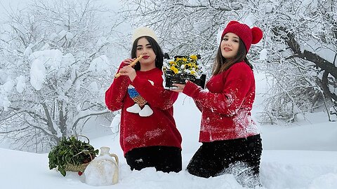 LA VIE DANS LA NEIGE | UNE JOURNÉE D'HIVER NEIGÉE AU VILLAGE