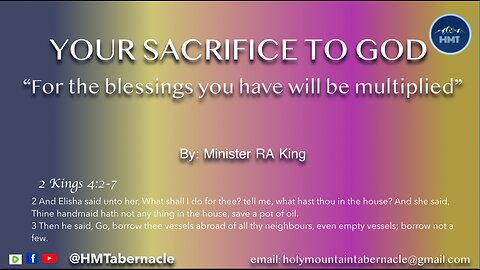 YOUR SACRIFICE TO GOD