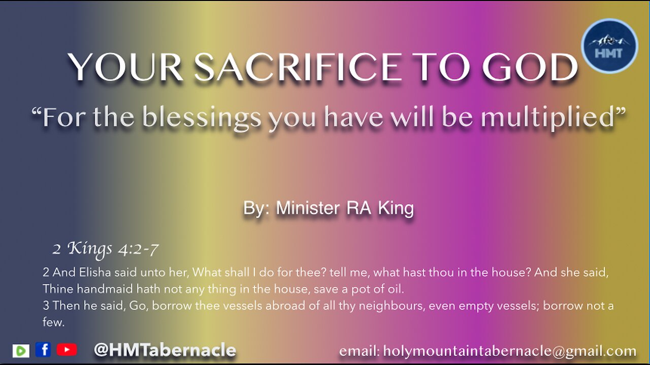 YOUR SACRIFICE TO GOD