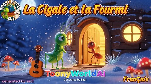 La Cigale et la Fourmi 🐜🎸 | Histoire Morale pour Enfants | Conte Français | Ésope | ToonyWorldAi