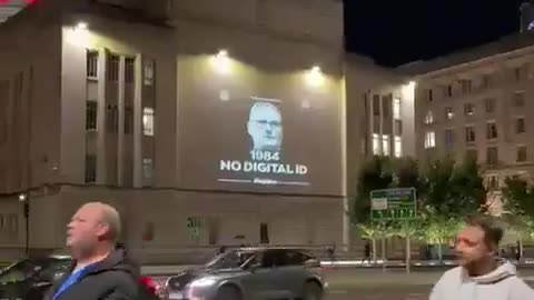NO DIGITAL ID: We projected message across Liverpool for Labour conference