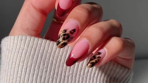 Velvet Cheetah Print Nails