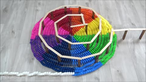 COLORFUL Rainbow Dominoes! | Satisfying Domino Screen Link