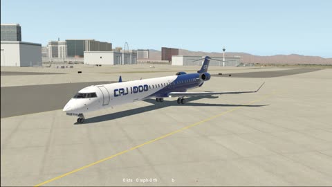 the CRJ-1000 in Vegas doing an ILS on KLAS in 2025 in Xplane 11 under Ubuntu 24