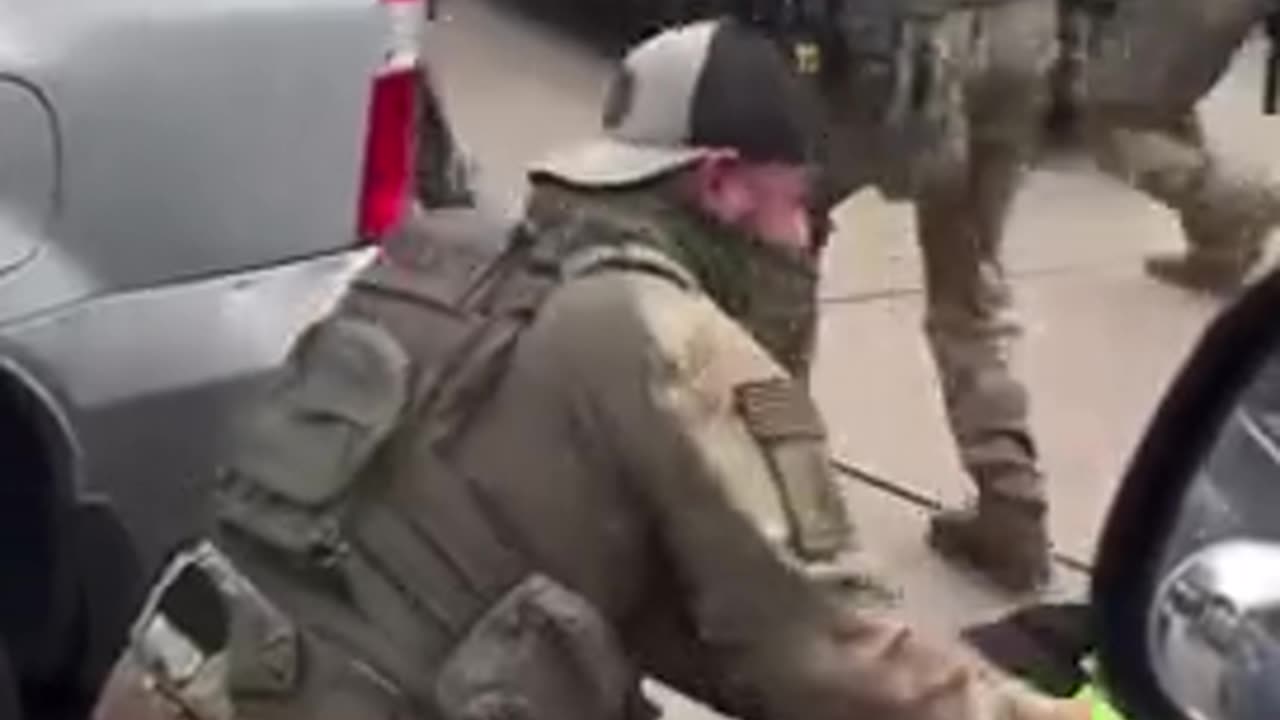 Chaos scene unfold between ice agents and Hispanic women