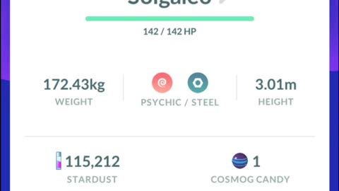 Pokemon Go Evolution - Cosmoem ➡️ Solgaleo