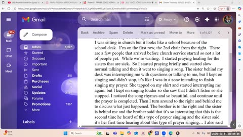KRISTYN'S DREAM on Thursd 10-9-25 @ 5: 30 am: "I WAS SITTING in CHURCH, but It LOOKS LIKE A SCHOOL".