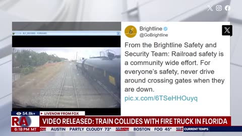 BREAKING: Fire truck evades crossing gate and SLAMS into Brightline Train in Florida