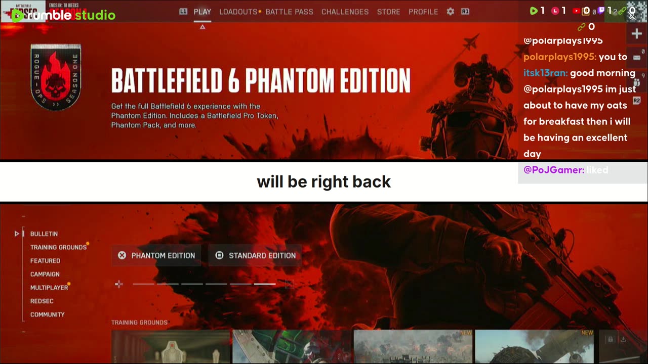 Doing a battlefield game on another battle royale for the first time again