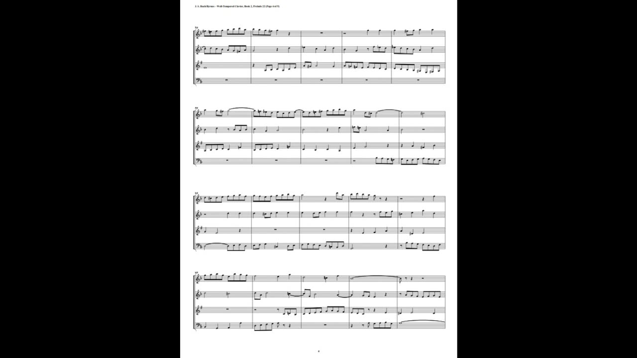 J.S. Bach - Well-Tempered Clavier: Part 2 - Prelude 22 (Woodwind Quartet)