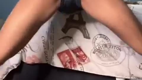 Booty Shake in black Thong.