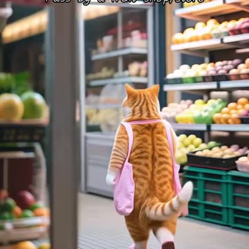 Hungry Cat going outside AI Generated