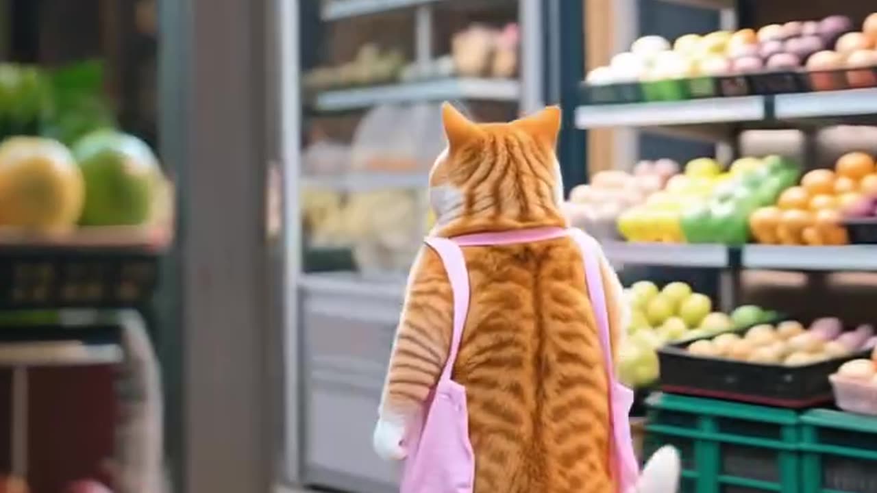 Hungry Cat going outside AI Generated