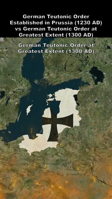 German Teutonic Order Established in Prussia (1230 AD) vs Greatest Extent (1300 AD-1