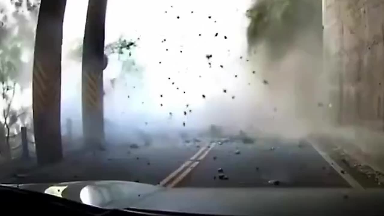 Rock-Shed Tunnel saves family's lives from landslide, caught on camera