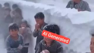 There are gullible people who believe that heavy snow is falling in Gaza right now.