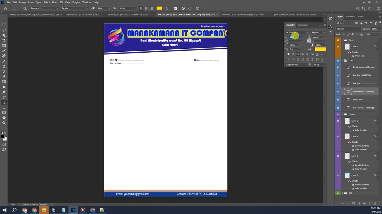 Editing Letterhead Photoshop