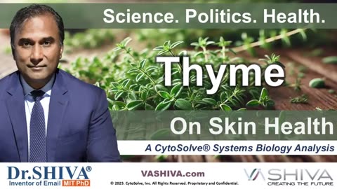 Dr.SHIVA® LIVE: Thyme on Skin Health @CytoSolve® Systems Analysis