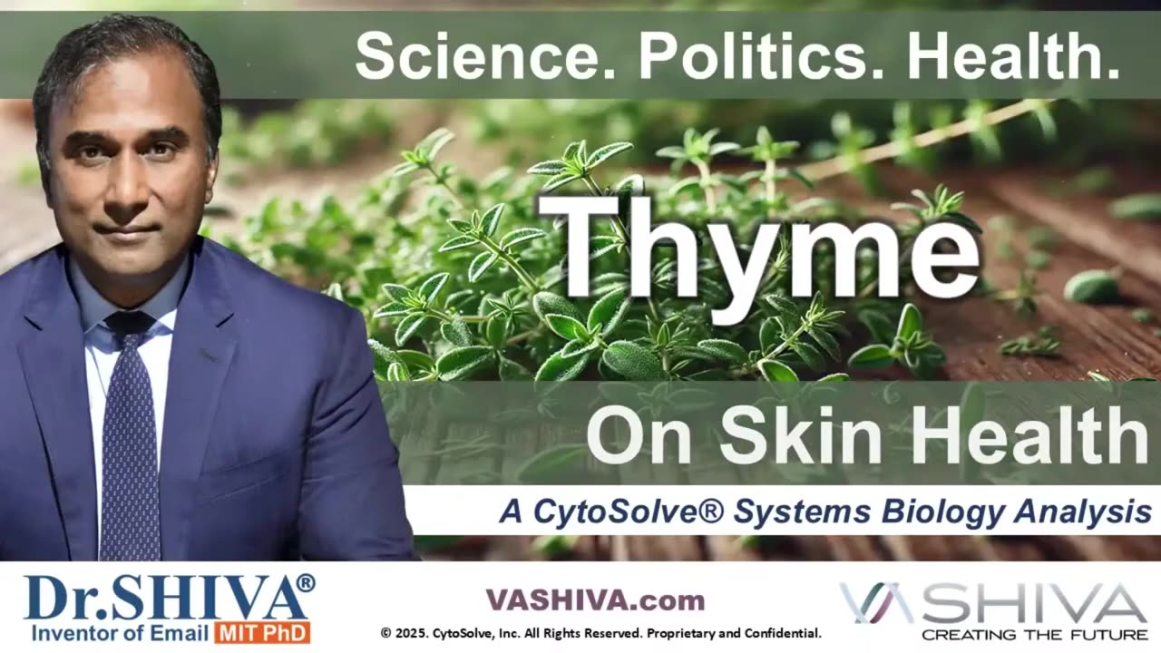 Dr.SHIVA® LIVE: Thyme on Skin Health @CytoSolve® Systems Analysis